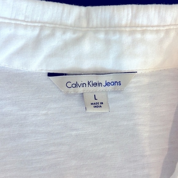 Calvin Klein Jeans Men’s 100%Cotton polo Tshirt, white, short sleeve, size L - Picture 3 of 11